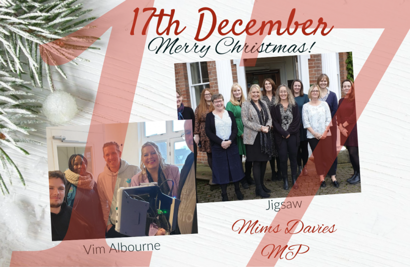 On the 17th Day of Christmas, Mims Davies MP presents - Vim Albourne and Jigsaw