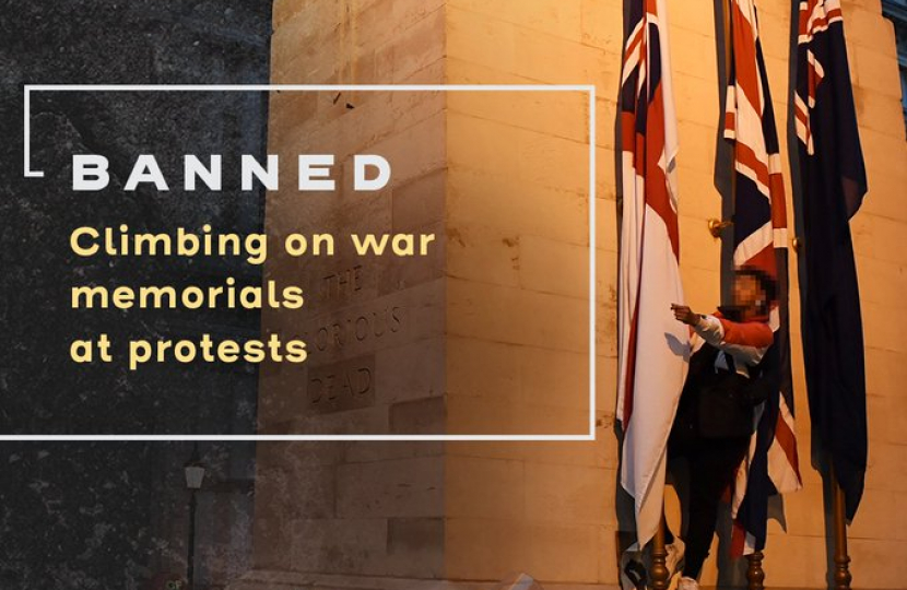 Mims Davies MP backs Home Office measures to stop Protestors climbing War Memorials