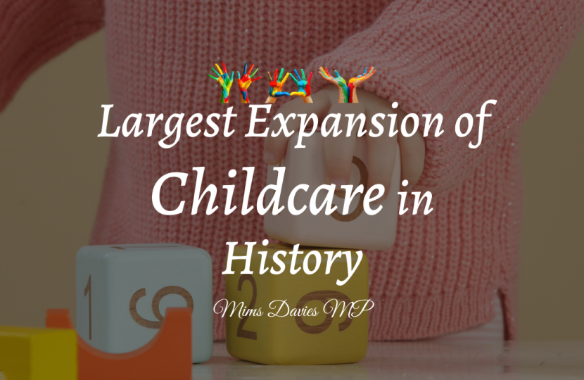 Mims Davies MP celebrates largest expansion of childcare in history