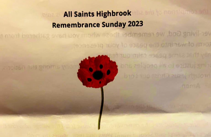 Mims Davies MP Thankful to Join Highbrook Remembrance Service
