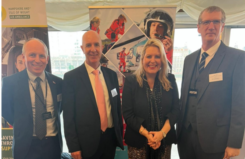 Mims Davies MP with representatives from Kent, Surrey and Sussex Air Ambulance Trust