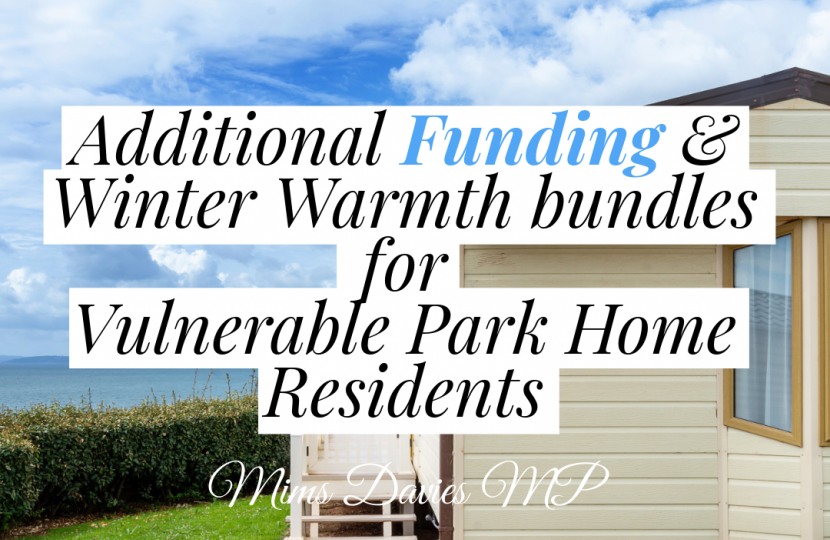 Mims Davies MP Welcomes Additional Funding & Winter Warmth bundles for Vulnerable Park Home Residents