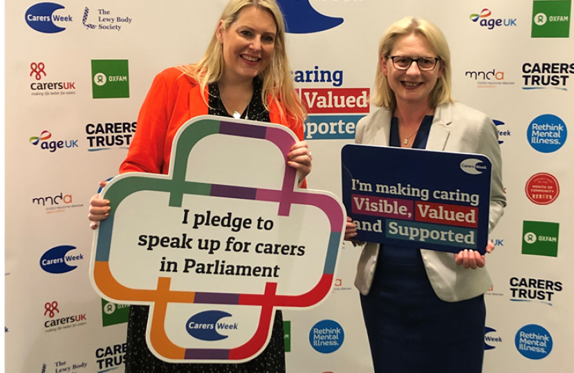 Mims Davies MP at Parliamentary event for carers