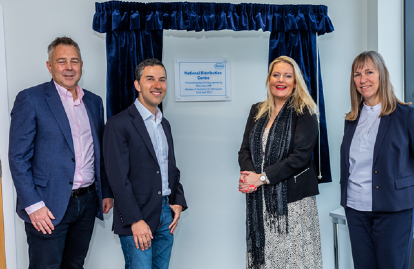 Mims Davies Opens Roche Distribution Centre