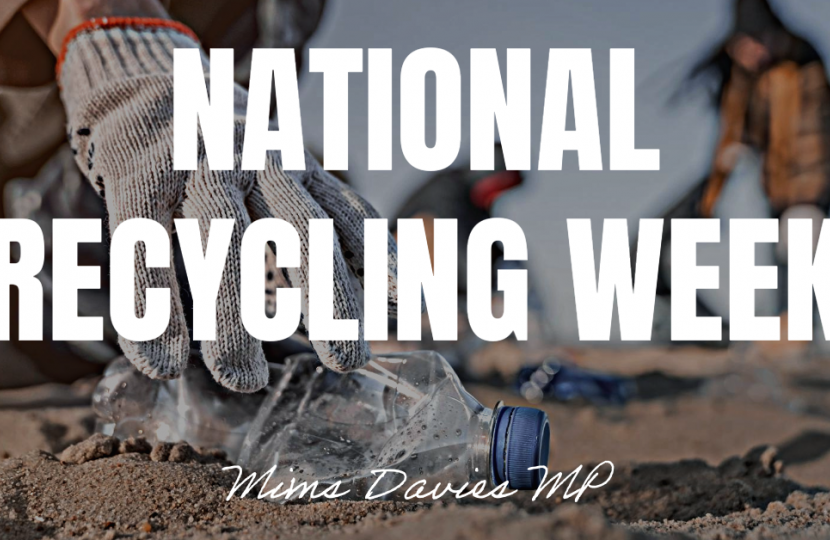 Mims Davies MP support National Recycling Week