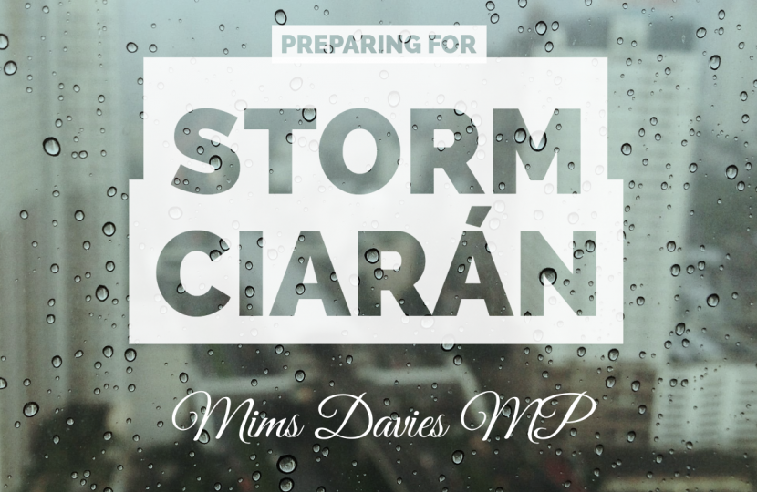 Mims Davies MP Updates on Storm Ciarán