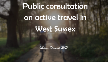 Mims Davies MP announces consultation on future of active travel in West Sussex
