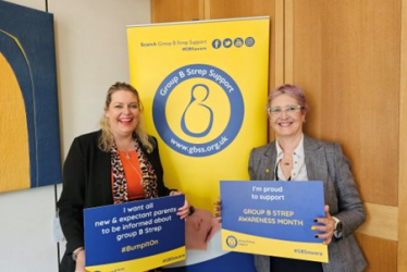 Mims Davies MP and Jane Plumb, Chief Executive of Group B Strep Support