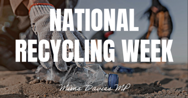 Mims Davies MP support National Recycling Week