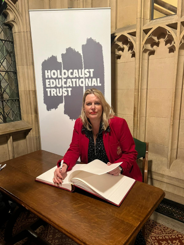 Mims Davies MP Honoured to sign Holocaust Educational Trust Book of Commitment